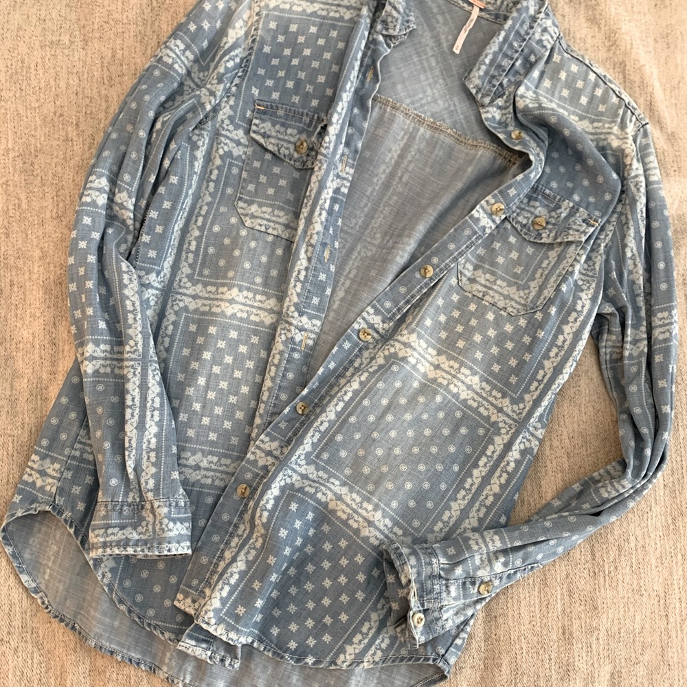 Western Jean Button Up